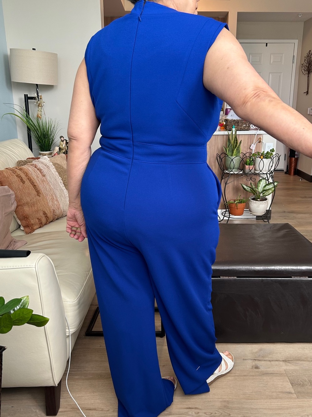 Tahari Cobalt Blue Jumpsuit with Pockets - Picture 4 of 10